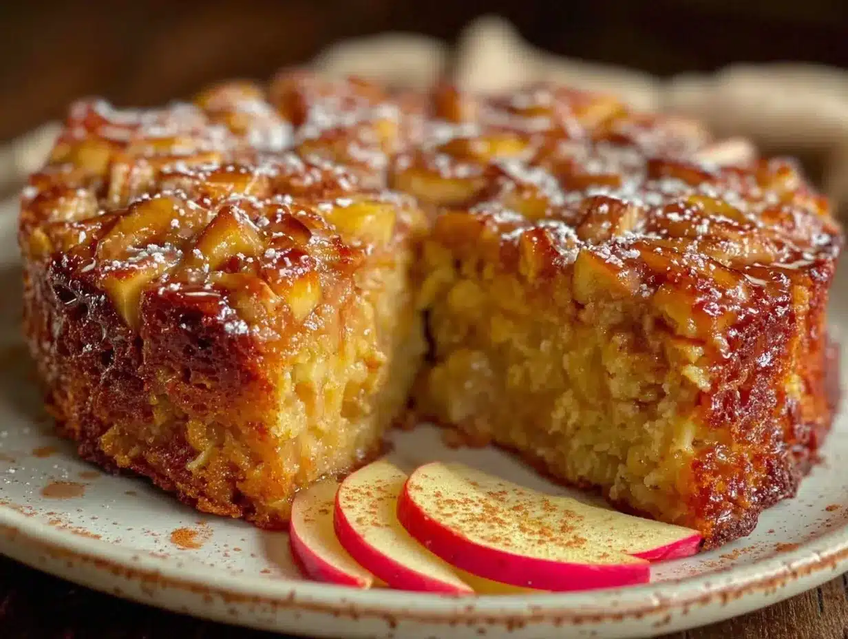 moelleux gâteau aux pommes et cannelle de Normandie preparation steps