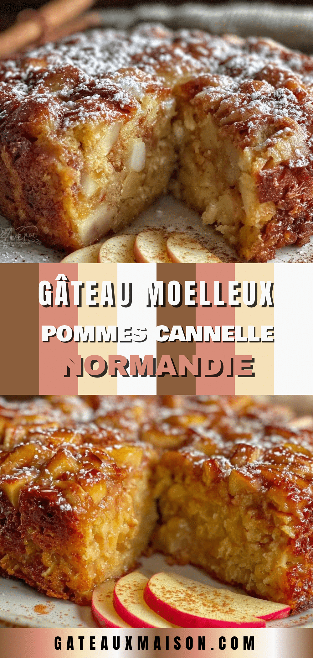 moelleux gâteau aux pommes et cannelle de Normandie recipe