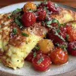 omelette rapide aux tomates cerises et basilic frais - featured image