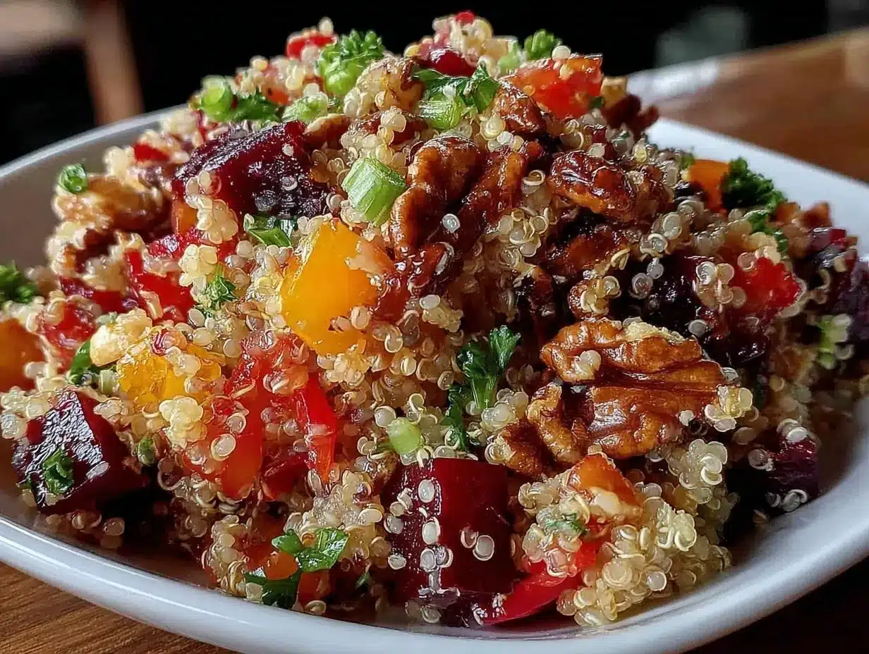 salade de quinoa betterave rouge noix du périgord preparation steps
