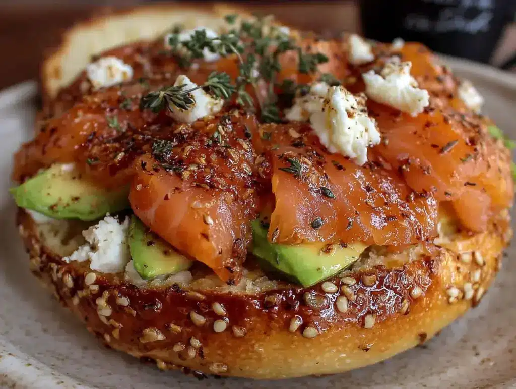 bagel sain au saumon fumé et avocat - featured image