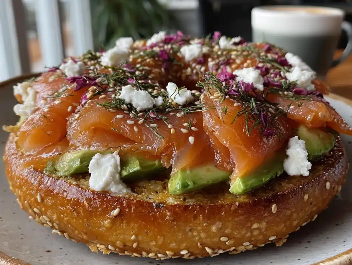 bagel sain au saumon fumé et avocat preparation steps