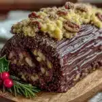 bûche de Noël chocolat-praliné - featured image