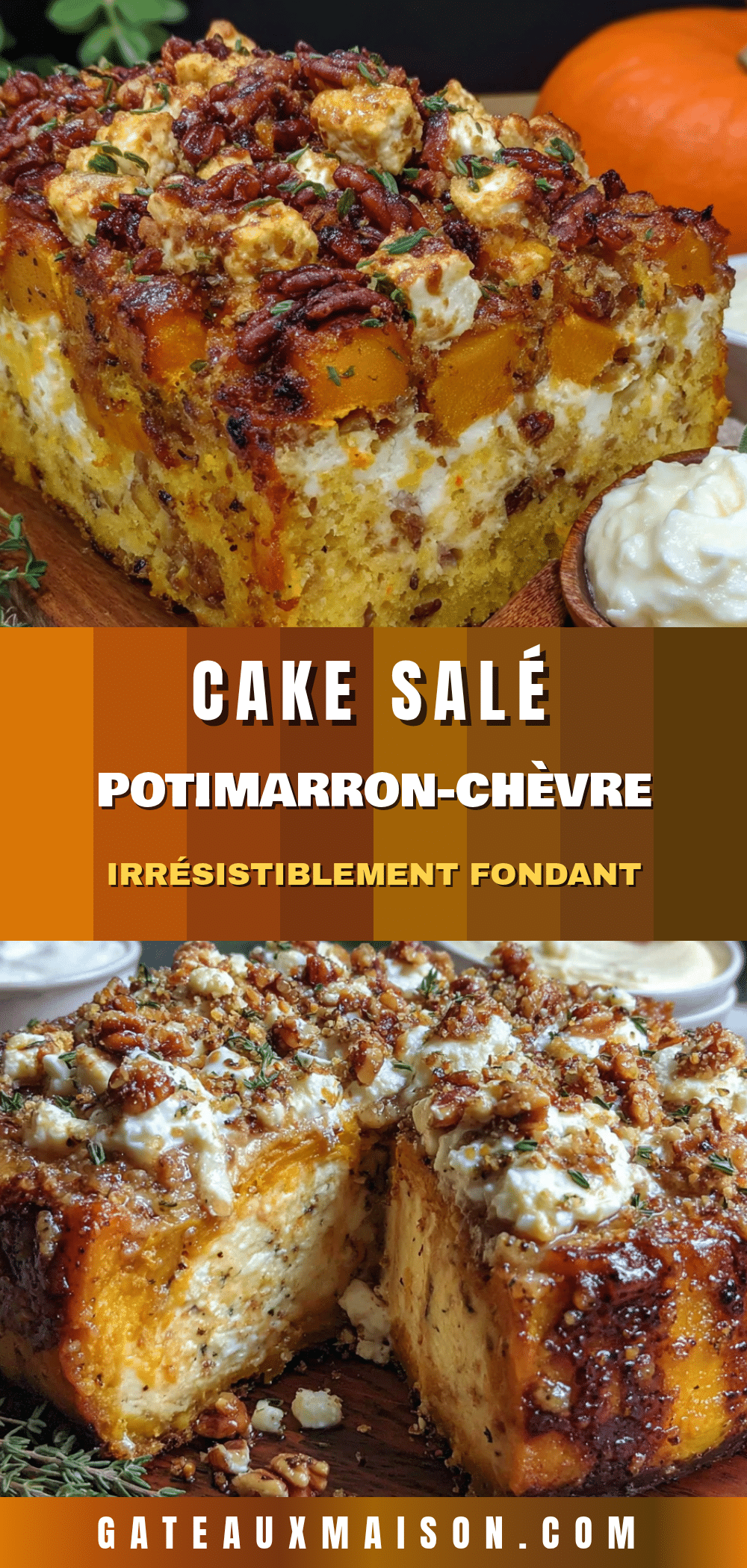 cake salé potimarron chèvre noisettes recipe