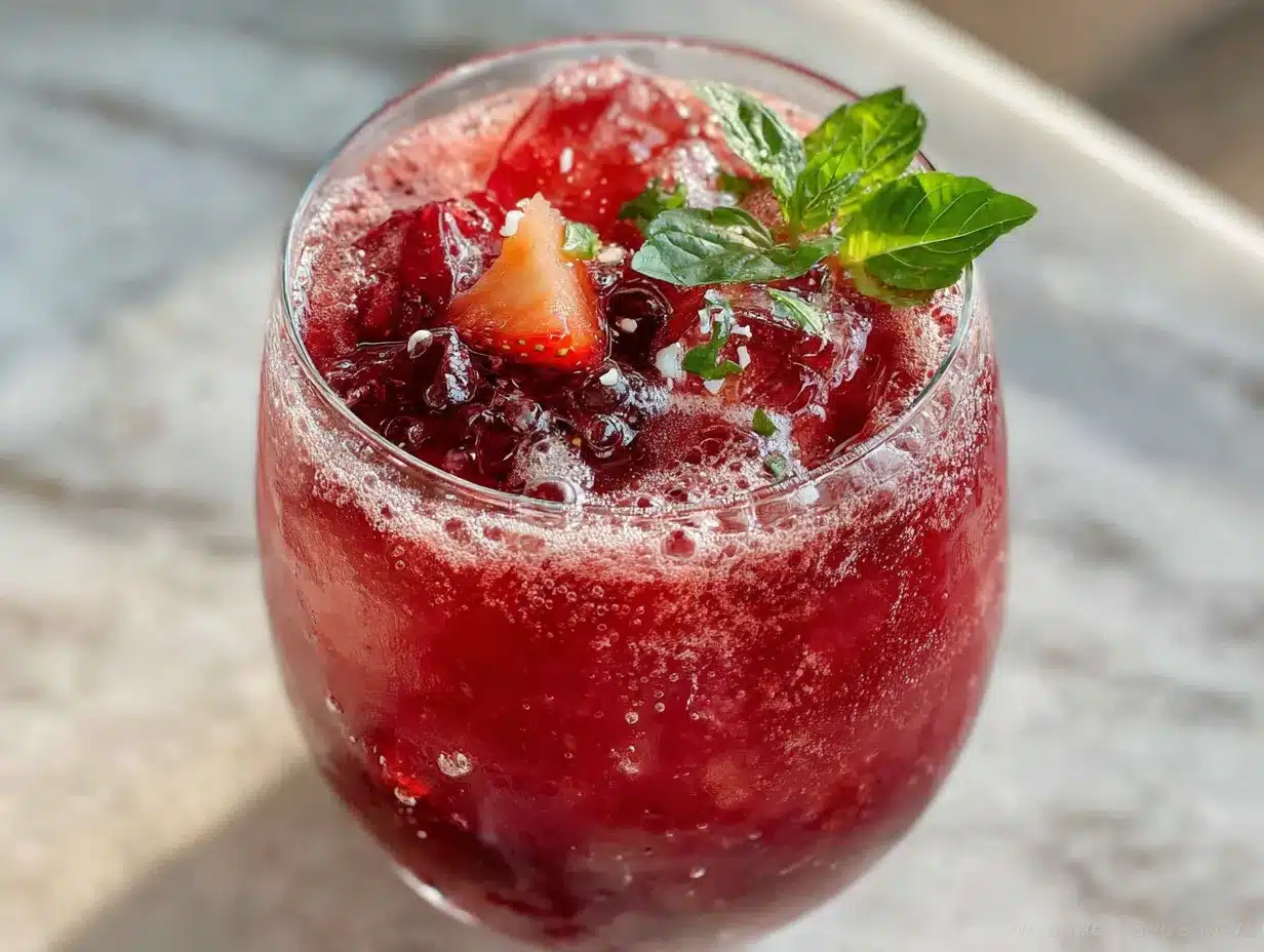 cocktail fraise-basilic rafraîchissant pour l’apéro preparation steps