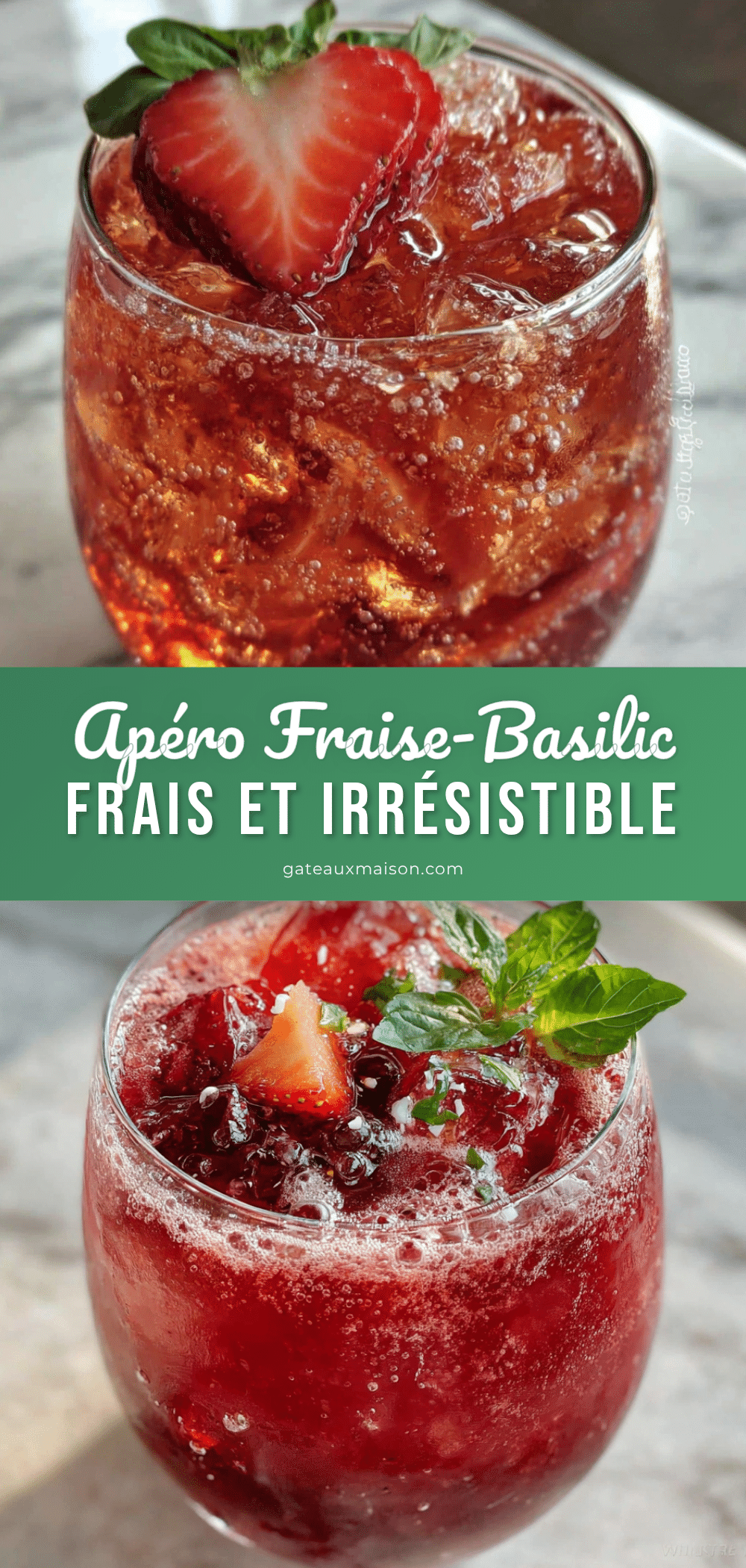 cocktail fraise-basilic rafraîchissant pour l’apéro recipe