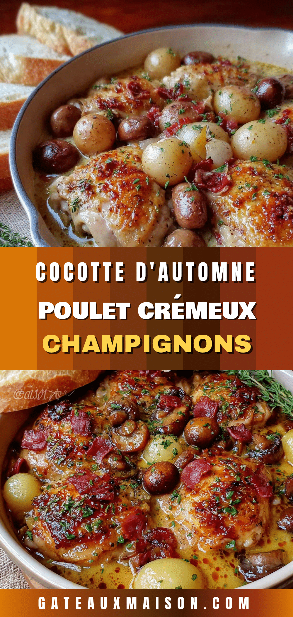 cocotte dautomne au poulet crémeux et champignons recipe