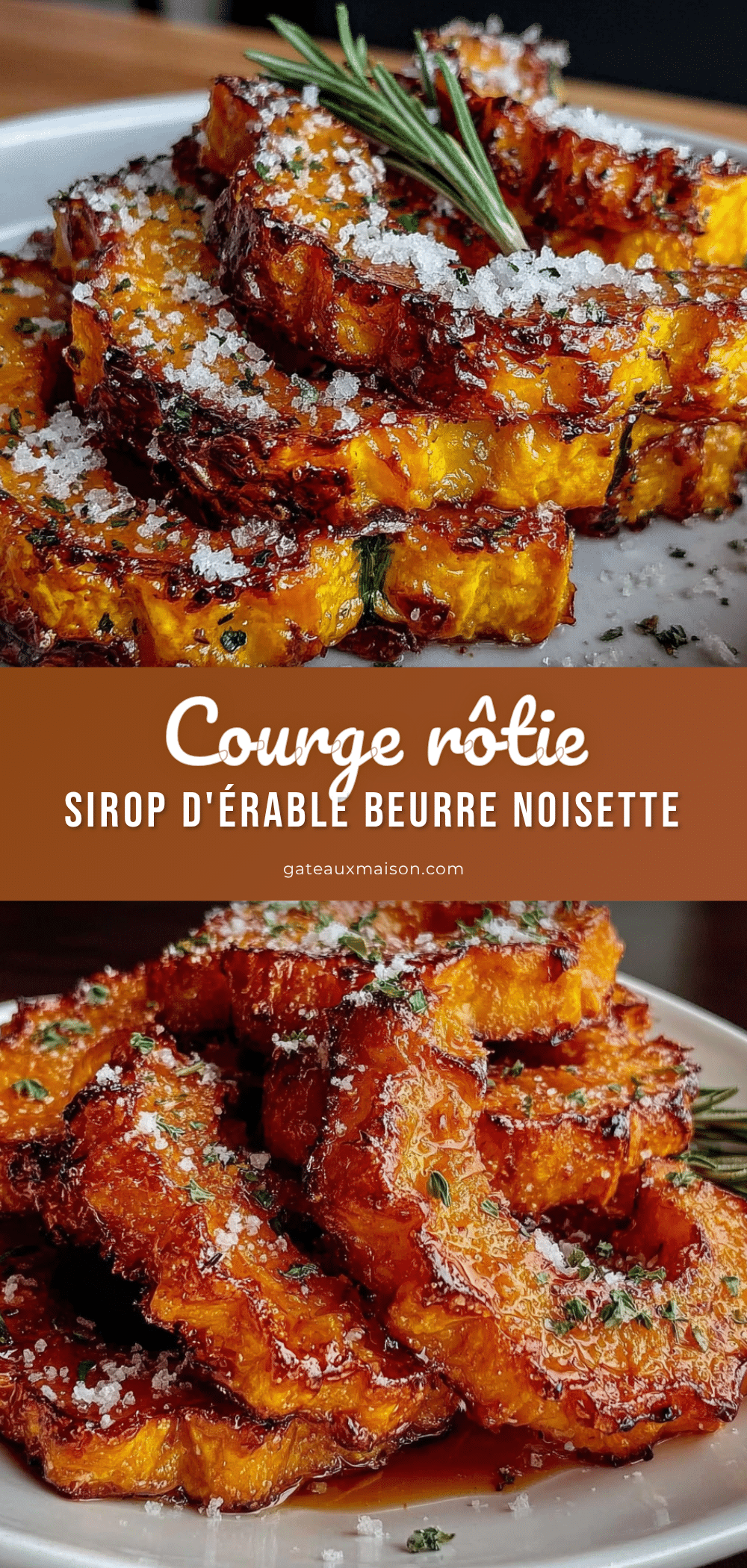courge rôtie au sirop dérable et beurre noisette recipe
