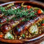 dîner réconfortant saucisses et lentilles en un seul pot - featured image