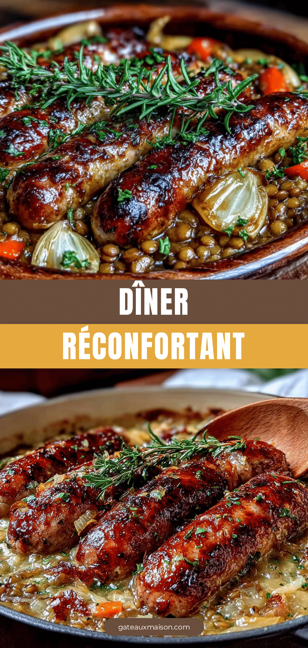 dîner réconfortant saucisses et lentilles en un seul pot recipe