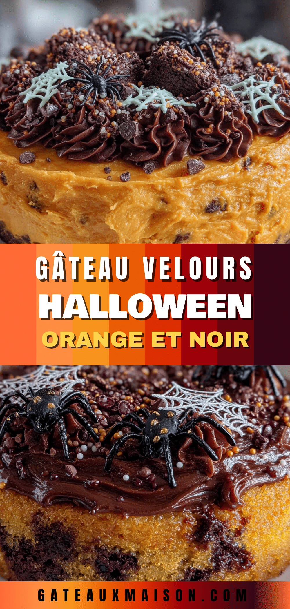 gâteau velours halloween orange noir recipe