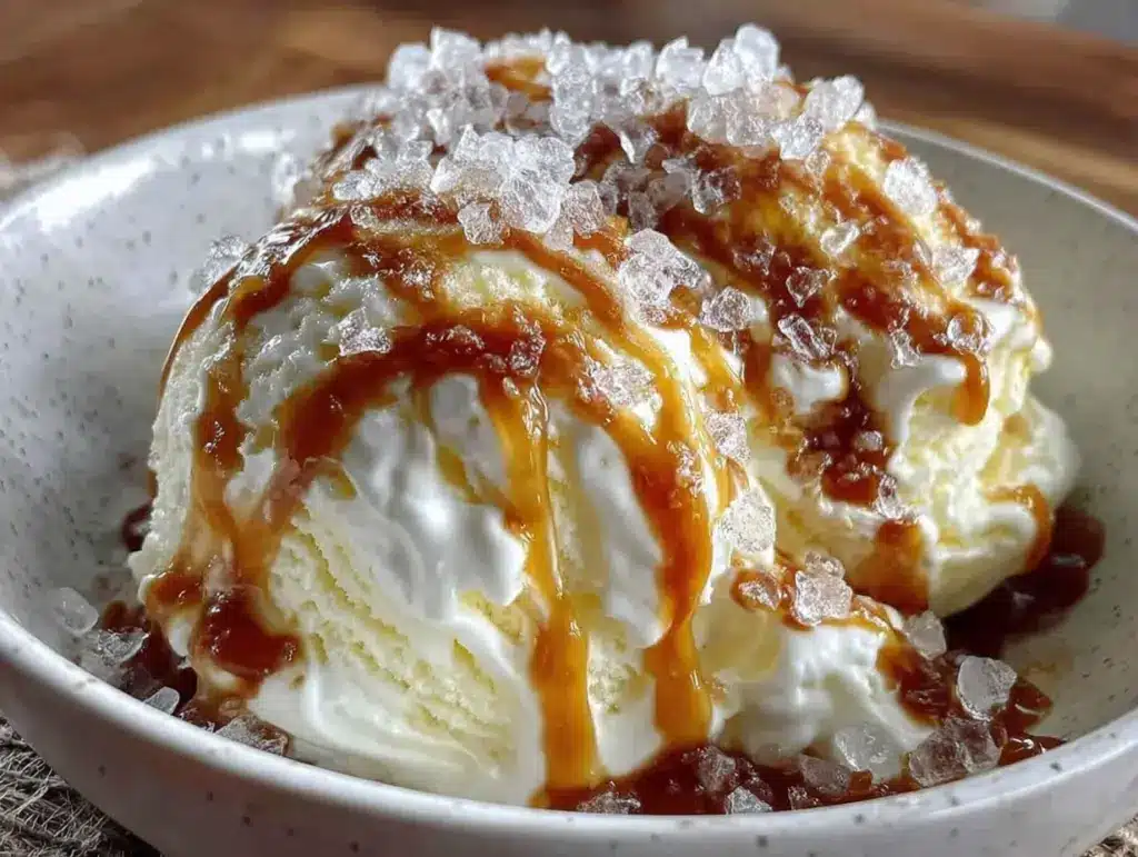 glace au caramel salé sans sorbetière - featured image