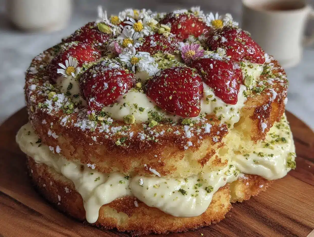 number cake fraise-pistache preparation steps
