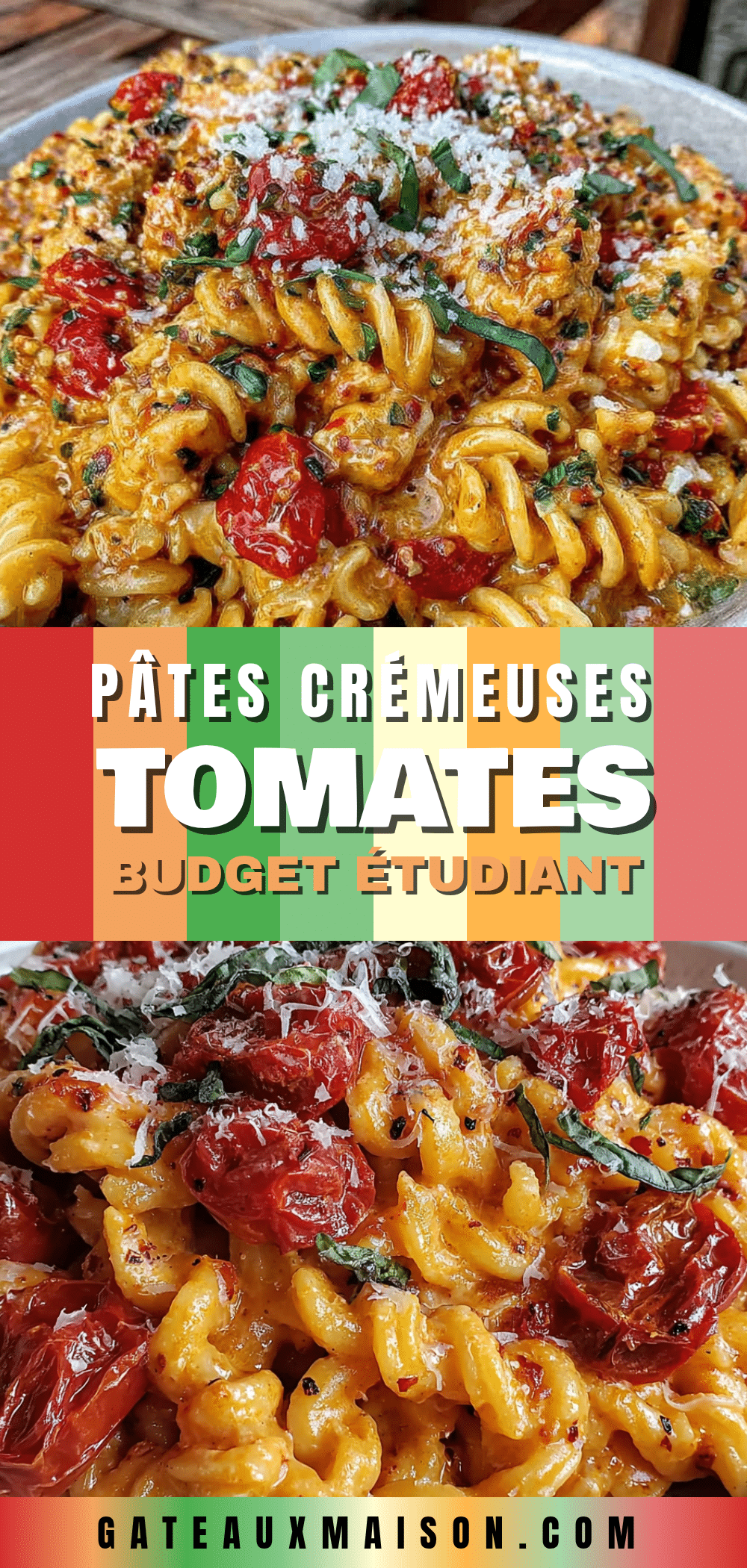 pâtes crémeuses tomate budget étudiant recipe