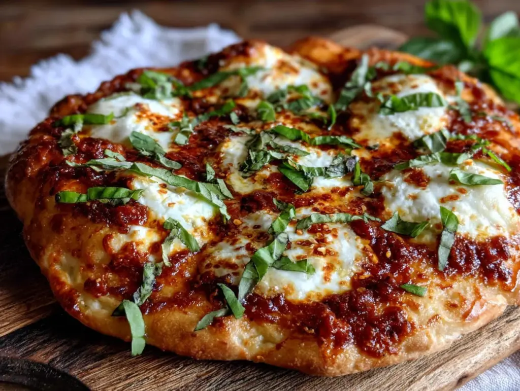 pizza margherita fine et croustillante maison - featured image
