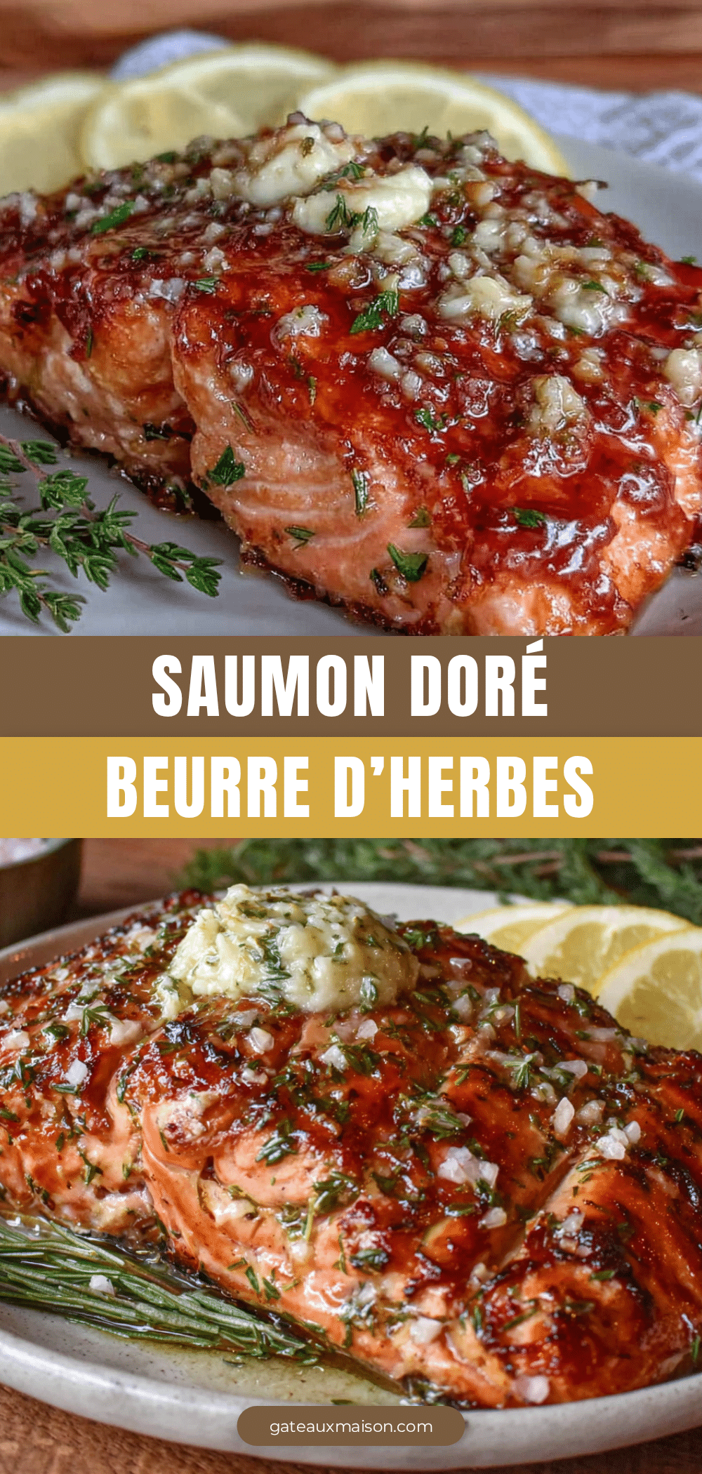 saumon doré au beurre d’herbes recipe