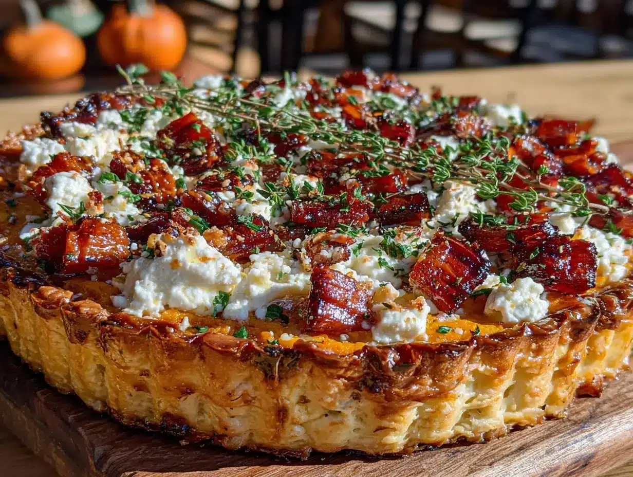 tarte croustillante potiron-feta halloween preparation steps