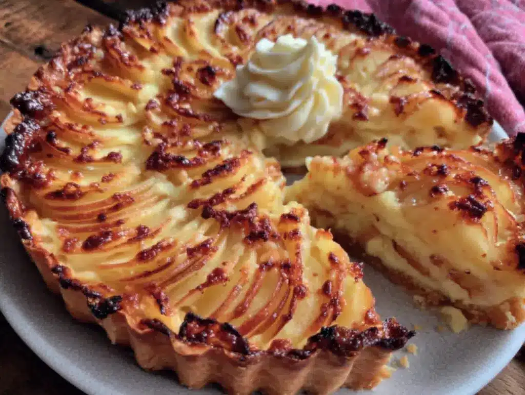 tarte fine aux pommes et crème vanillée - featured image