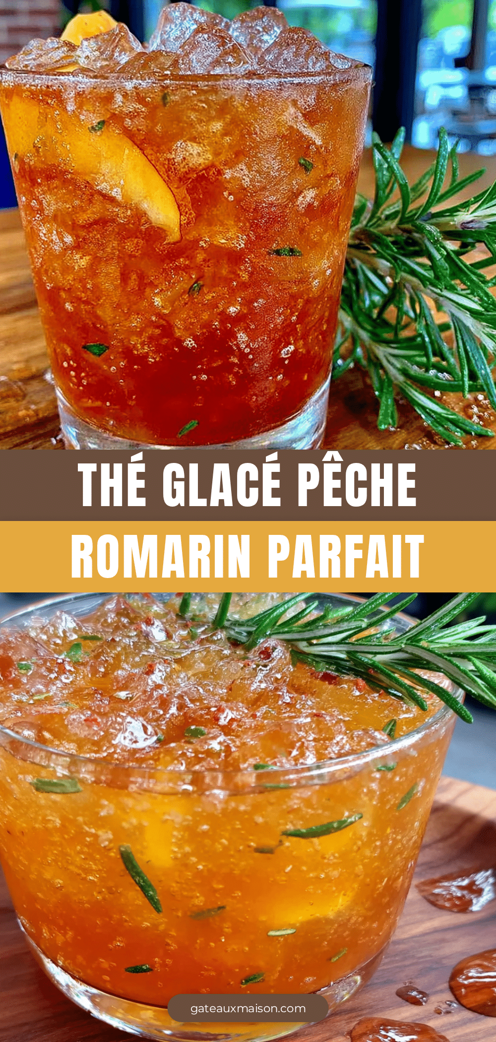 thé glacé pêche romarin recipe