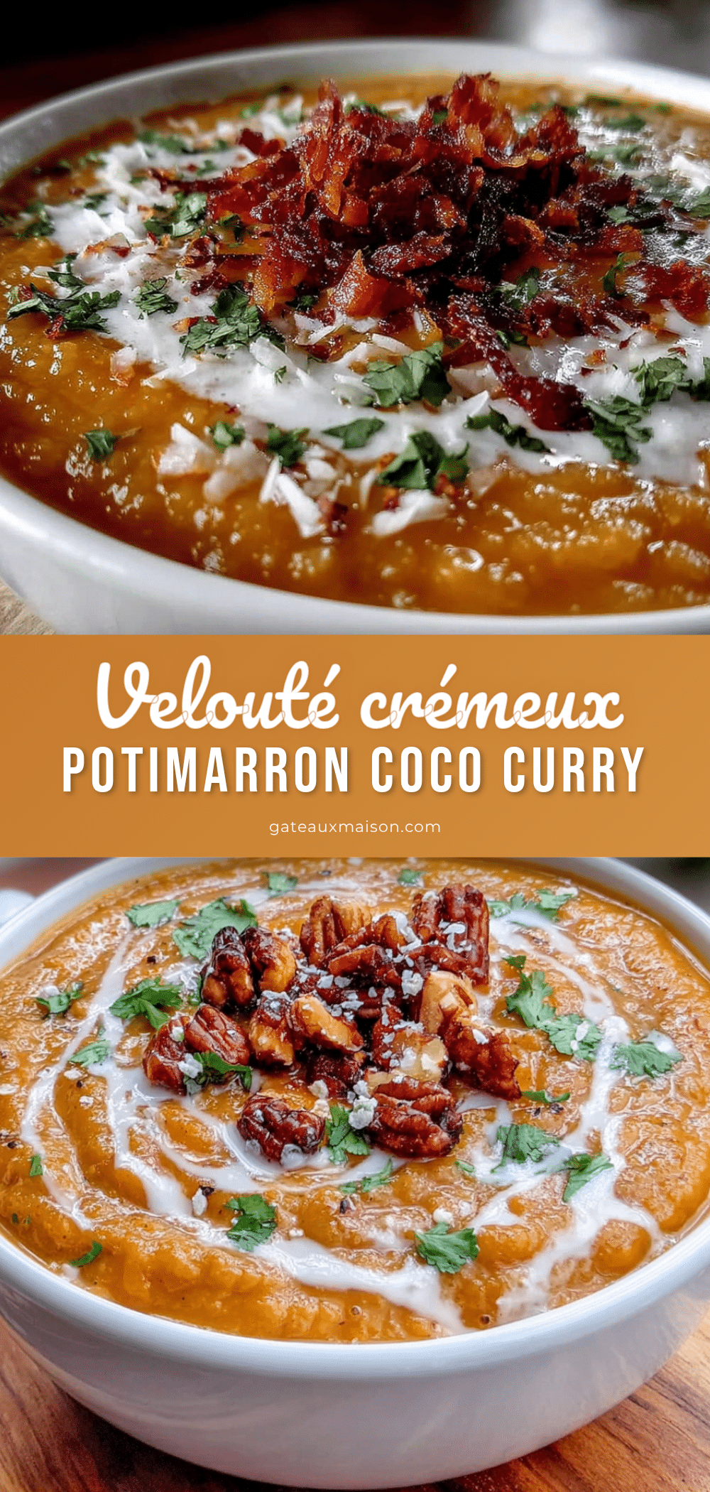 velouté crémeux potimarron coco curry facile recipe
