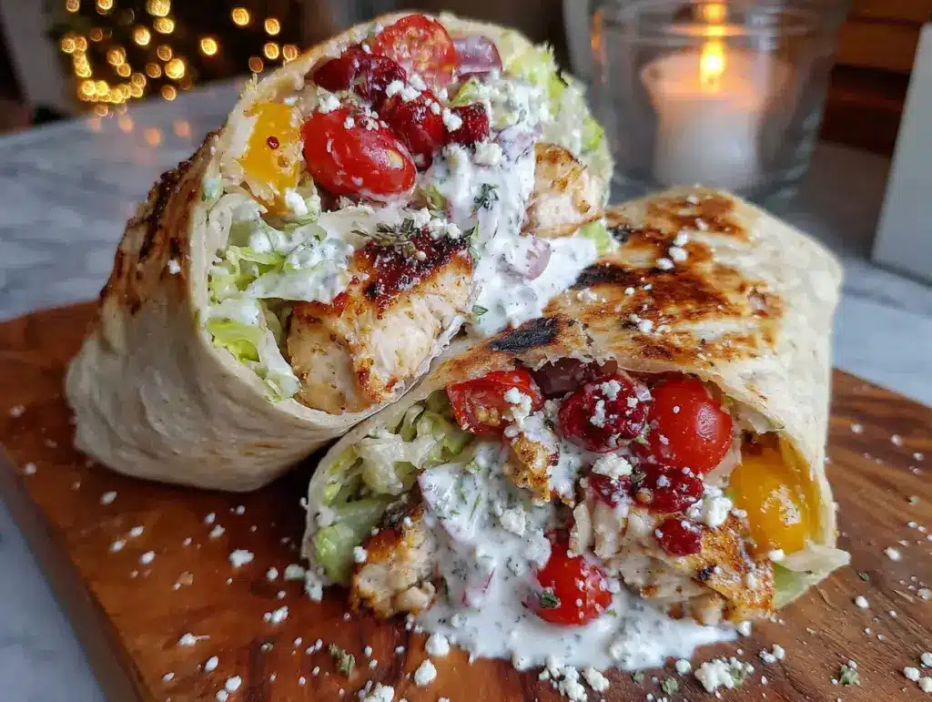 wrap healthy poulet au yaourt grec riche en protéines - featured image