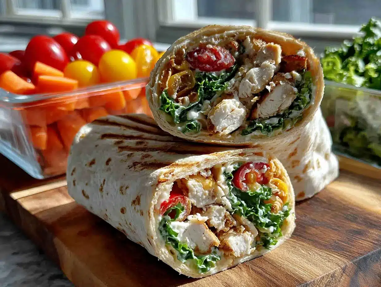 wraps frais et croquants pour lunch box de rentrée preparation steps
