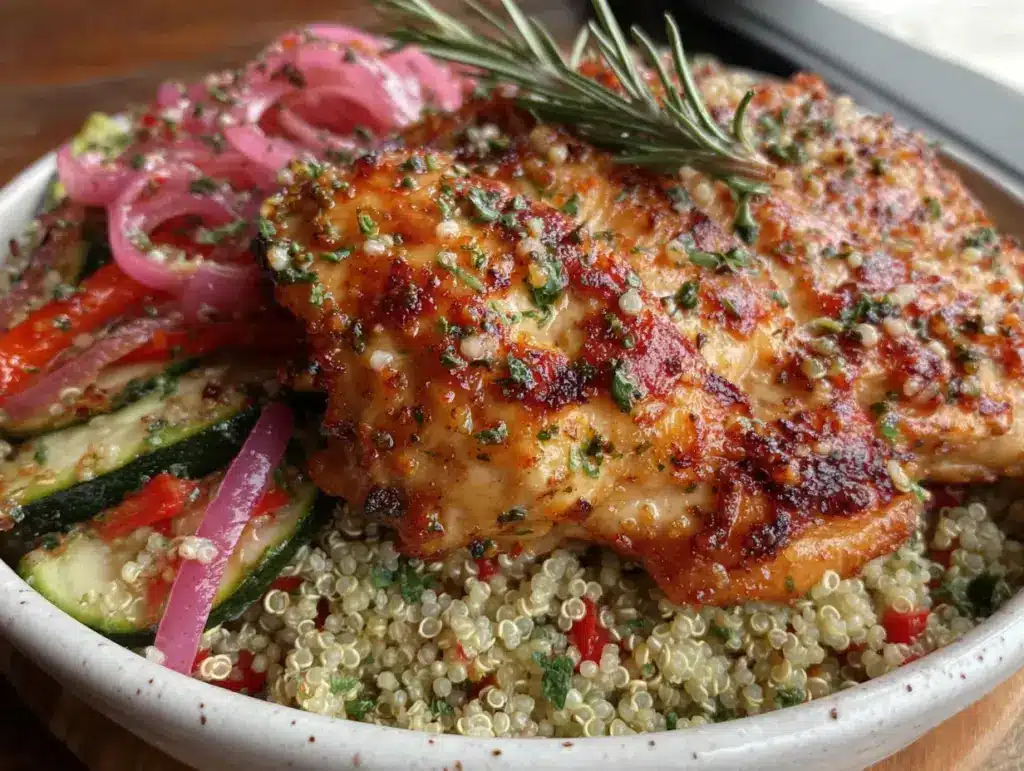 bol healthy poulet quinoa légumes rôtis - featured image