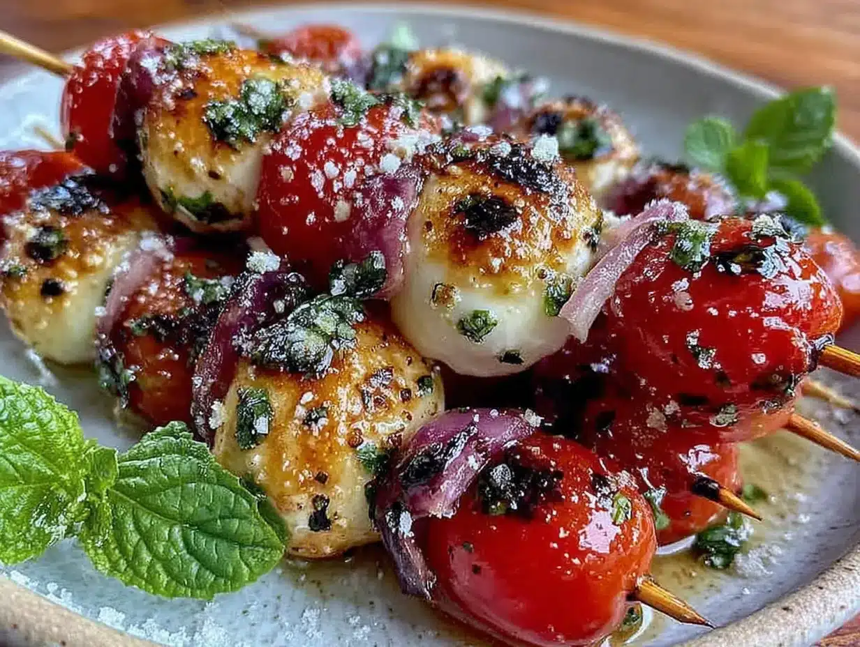 brochettes tomate-mozzarella-basilic preparation steps