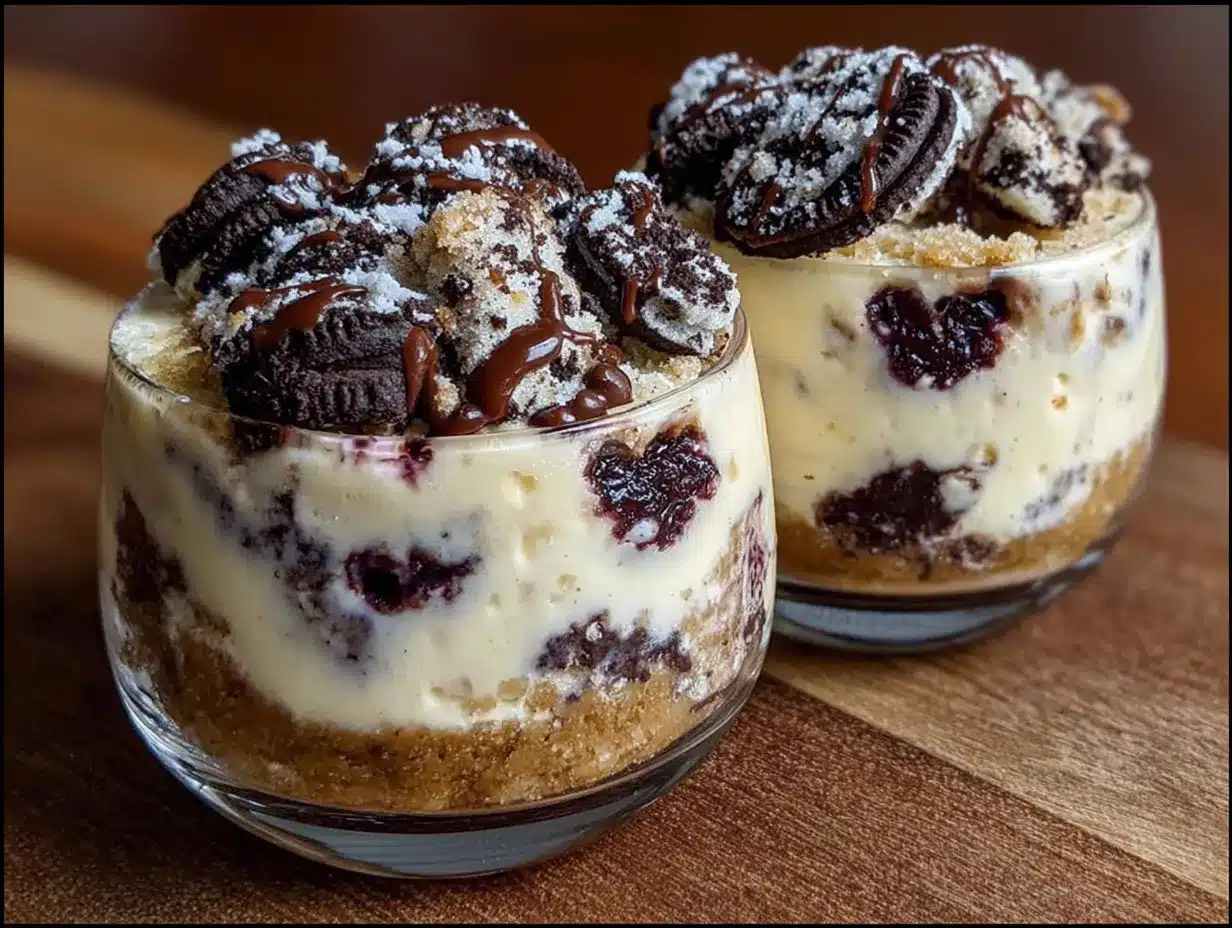 coupe cheesecake sans cuisson aux oreo preparation steps