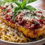 courge spaghetti rôtie sauce tomate-basilic - featured image