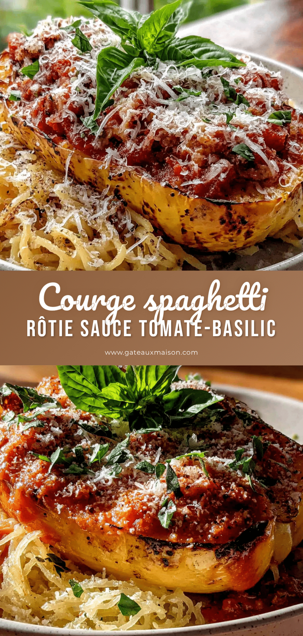 courge spaghetti rôtie sauce tomate-basilic recipe