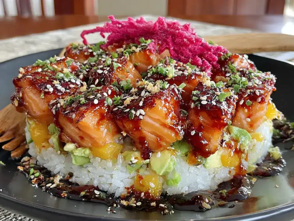 croustillant bol de sushi au saumon air fryer - featured image