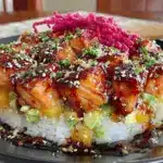 croustillant bol de sushi au saumon air fryer - featured image