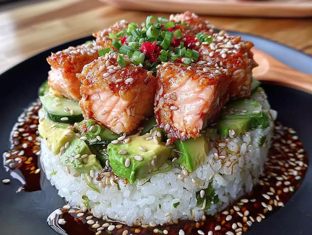 croustillant bol de sushi au saumon air fryer preparation steps