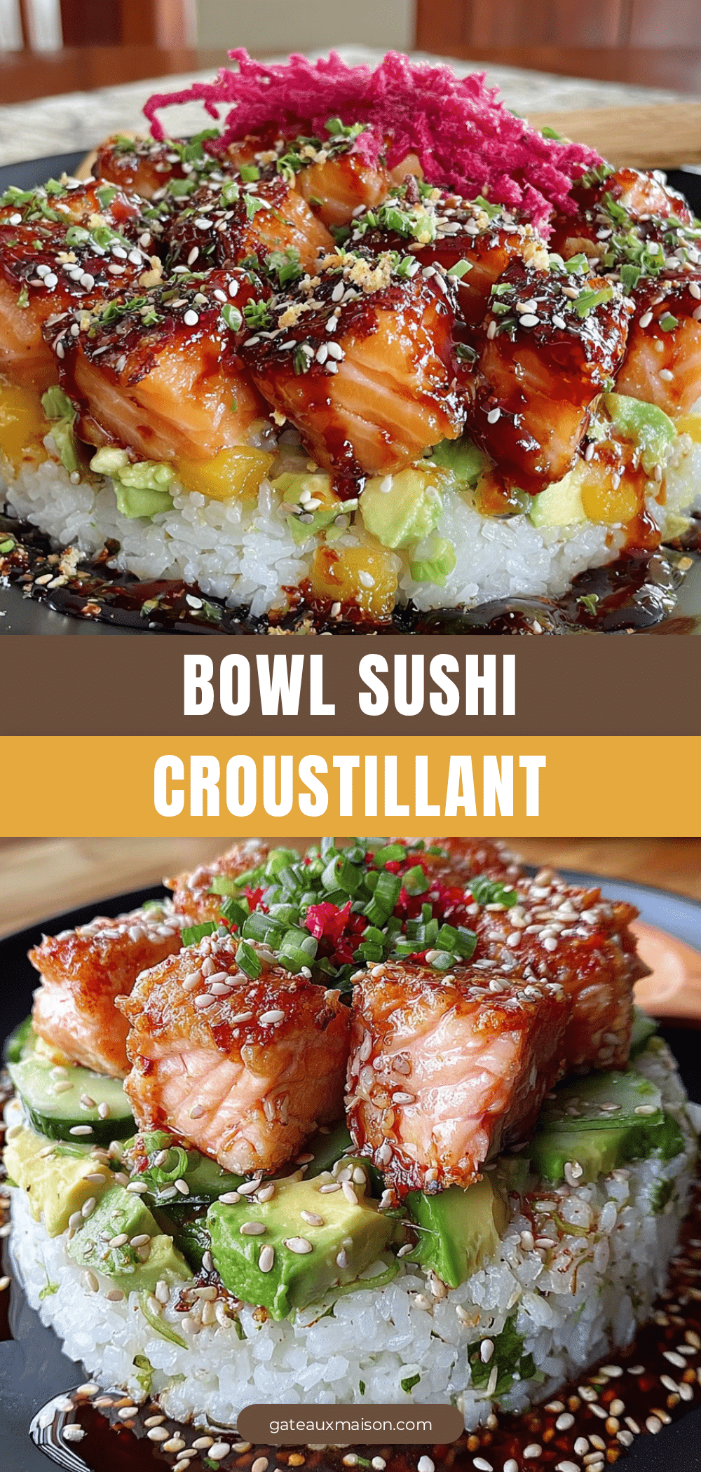 croustillant bol de sushi au saumon air fryer recipe