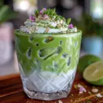 matcha latte glacé crémeux - featured image