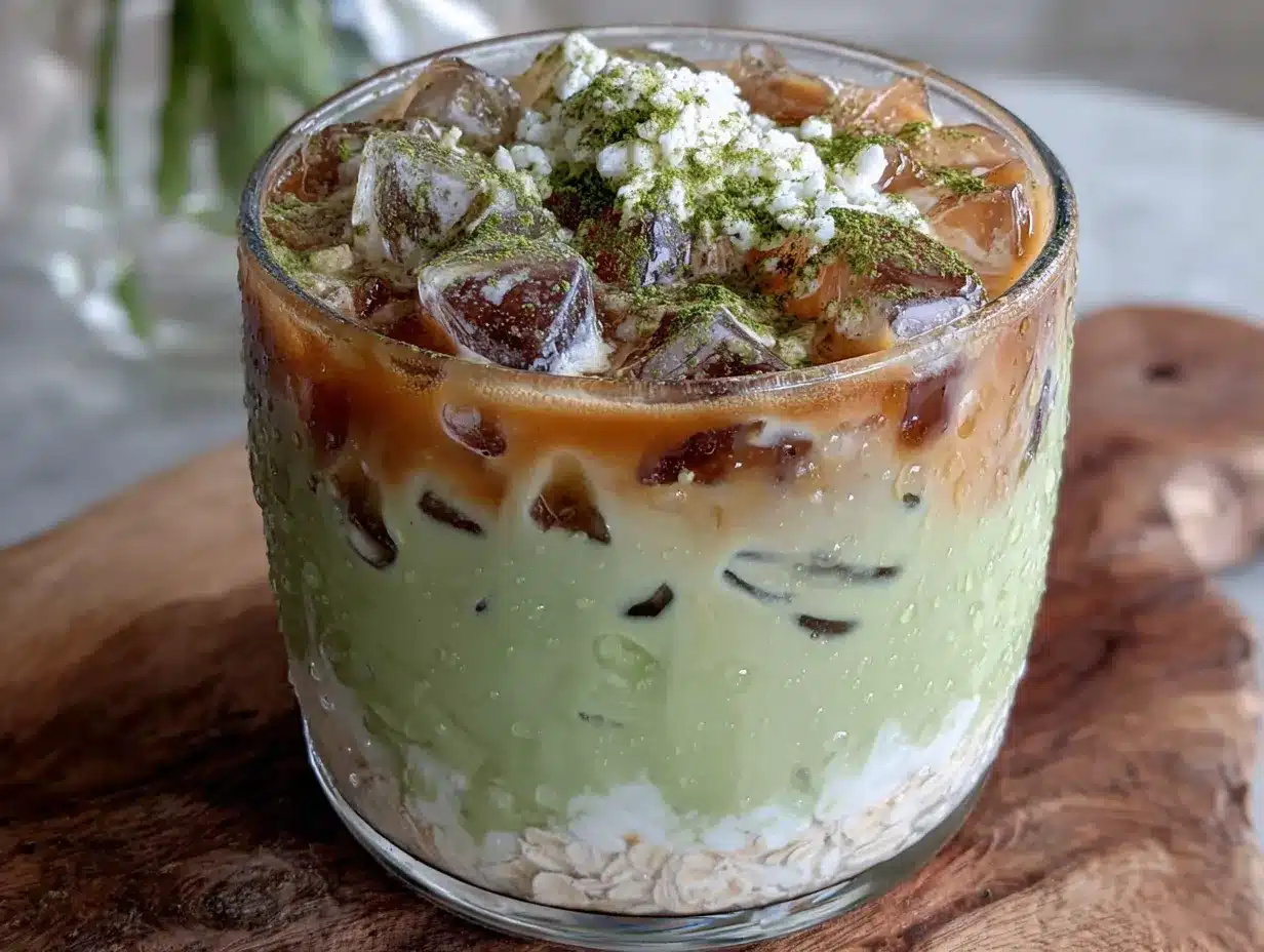 matcha latte glacé crémeux preparation steps