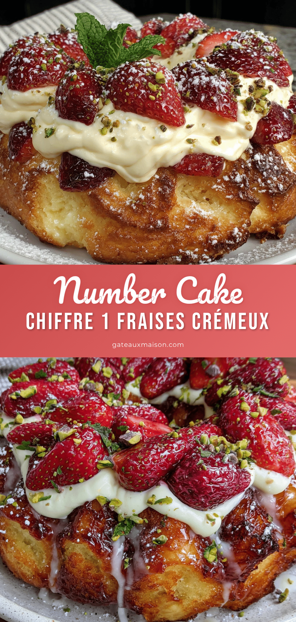 number cake chiffre 1 aux fraises recipe